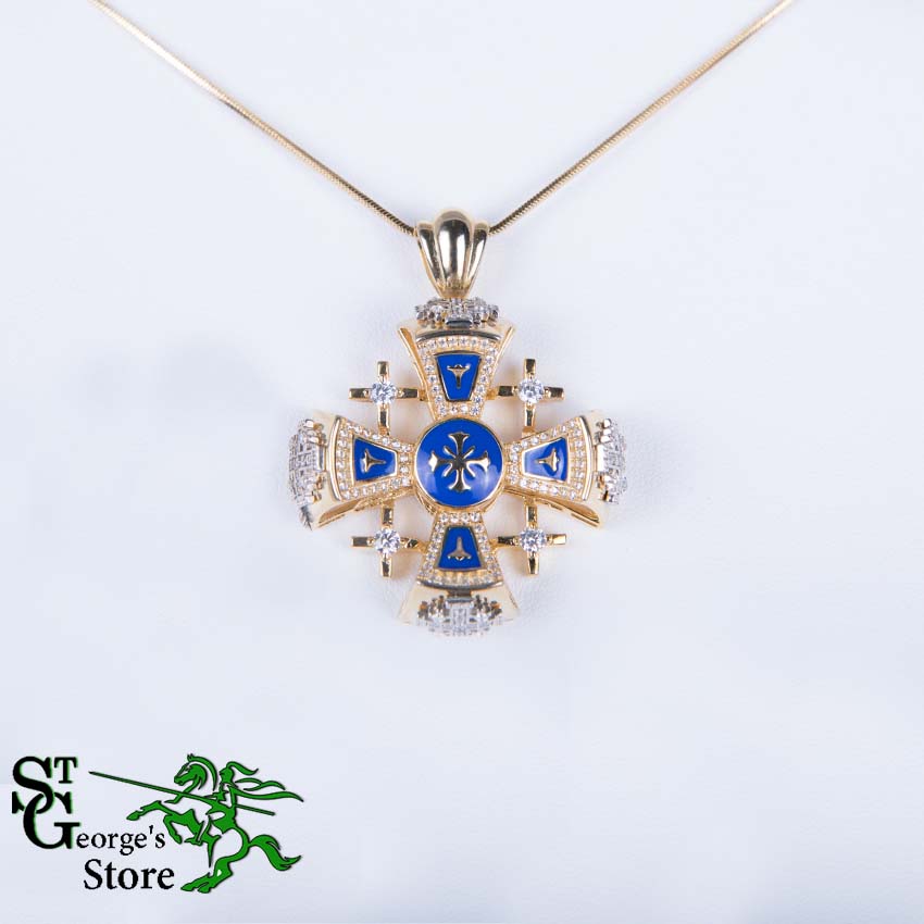 Buy Ben Jewelry 14K White And Yellow Gold Jerusalem Cross Pendant With Cross  Cutout | Israel-Catalog.com