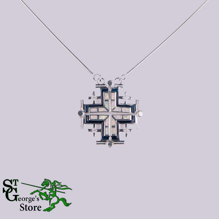 Sterling Silver Dangling Jerusalem Cross Earrings with Gemstones, Christian  Jewelry | My Jerusalem Store